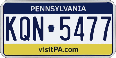 PA license plate KQN5477
