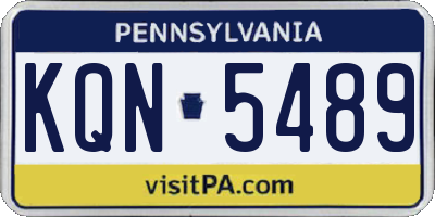 PA license plate KQN5489