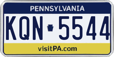 PA license plate KQN5544
