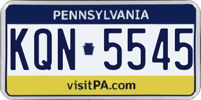 PA license plate KQN5545