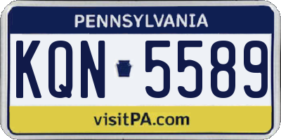 PA license plate KQN5589