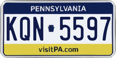 PA license plate KQN5597