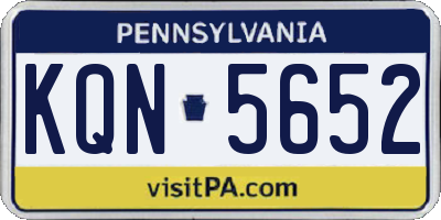 PA license plate KQN5652