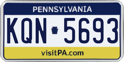 PA license plate KQN5693