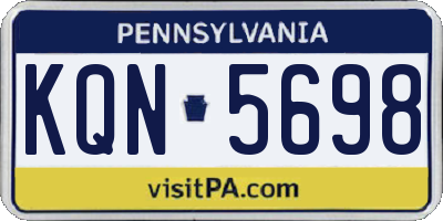 PA license plate KQN5698