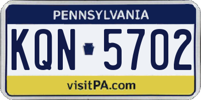 PA license plate KQN5702