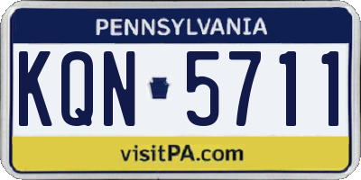 PA license plate KQN5711