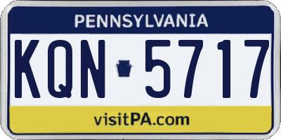 PA license plate KQN5717