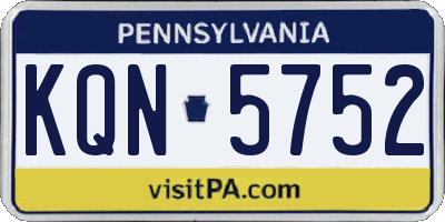 PA license plate KQN5752