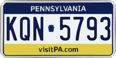 PA license plate KQN5793