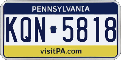 PA license plate KQN5818