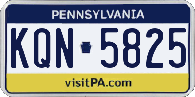 PA license plate KQN5825