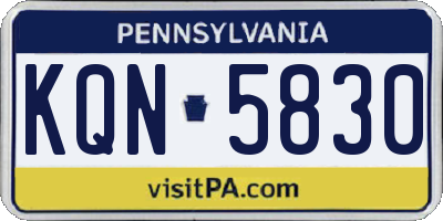 PA license plate KQN5830