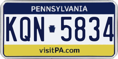 PA license plate KQN5834