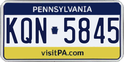 PA license plate KQN5845