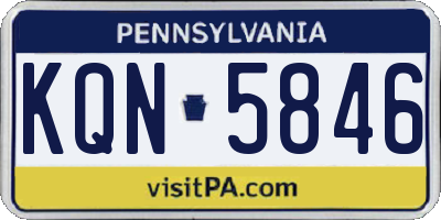 PA license plate KQN5846