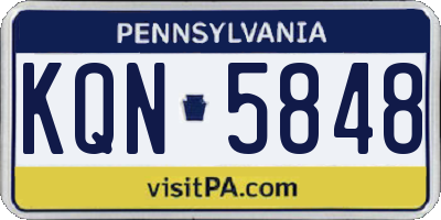 PA license plate KQN5848