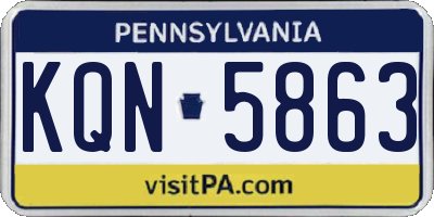 PA license plate KQN5863