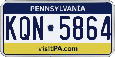 PA license plate KQN5864