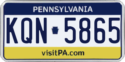 PA license plate KQN5865