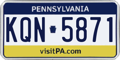 PA license plate KQN5871