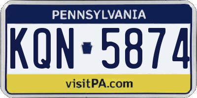 PA license plate KQN5874