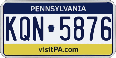 PA license plate KQN5876