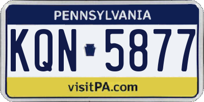 PA license plate KQN5877