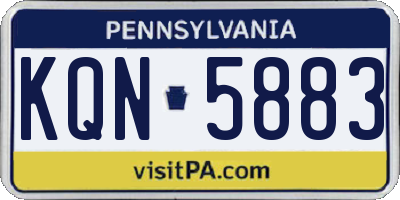 PA license plate KQN5883
