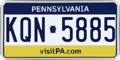 PA license plate KQN5885