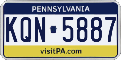 PA license plate KQN5887