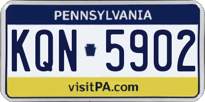 PA license plate KQN5902
