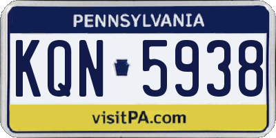 PA license plate KQN5938
