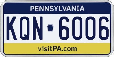 PA license plate KQN6006