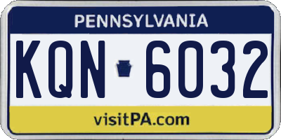PA license plate KQN6032