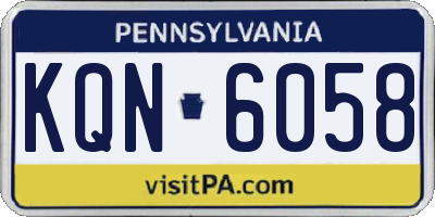 PA license plate KQN6058