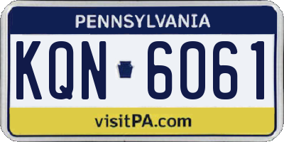 PA license plate KQN6061