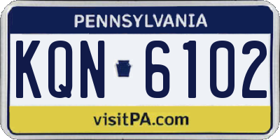 PA license plate KQN6102