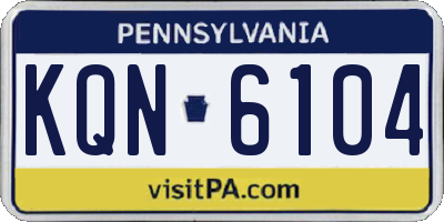 PA license plate KQN6104