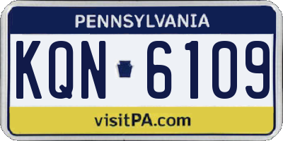 PA license plate KQN6109