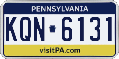 PA license plate KQN6131