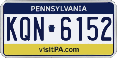 PA license plate KQN6152