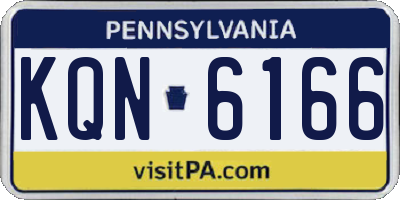 PA license plate KQN6166