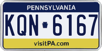 PA license plate KQN6167