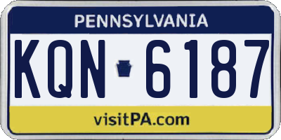 PA license plate KQN6187
