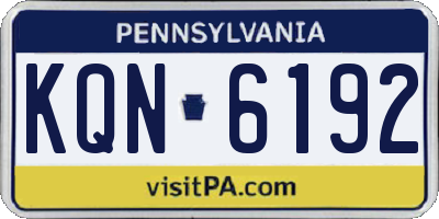 PA license plate KQN6192