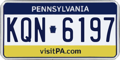 PA license plate KQN6197