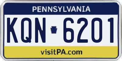 PA license plate KQN6201