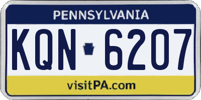 PA license plate KQN6207