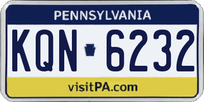 PA license plate KQN6232